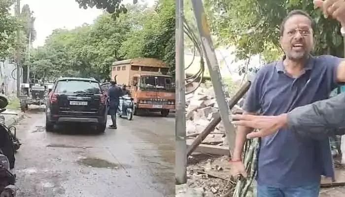 ‘అడ్డంగా నరికేస్తా’ అంటూ కత్తి బెదిరింపు! టౌన్‌ప్లానింగ్‌ సిబ్బంది పై దౌర్జన్యం