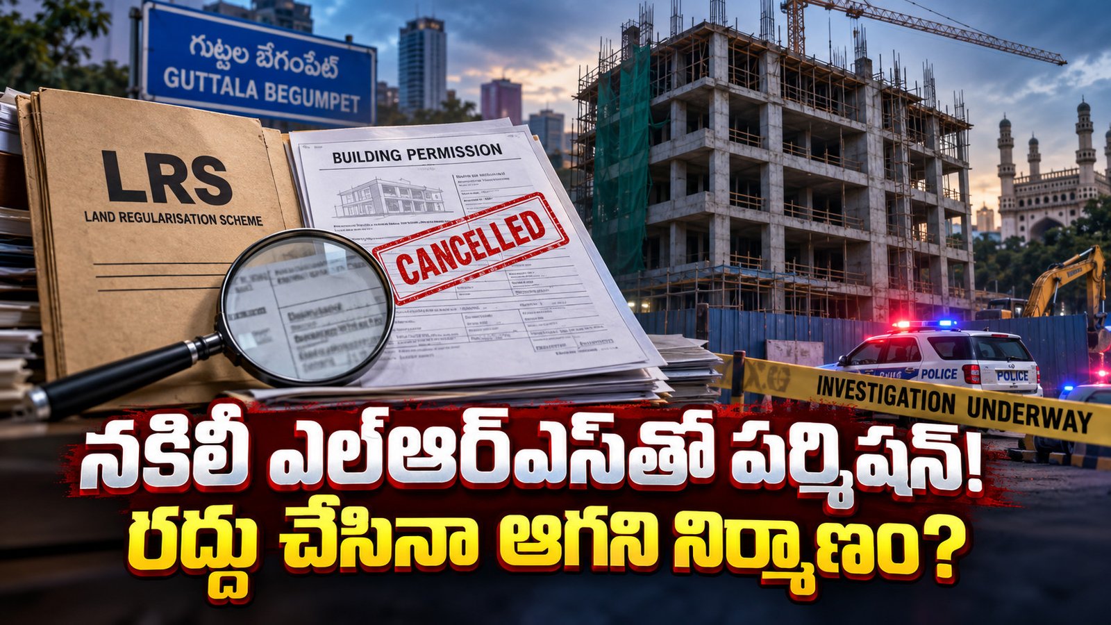నకిలీ ఎల్‌ఆర్‌ఎస్‌తో పర్మిషన్‌ కొట్టేశారా?.. రద్దు చేసినా ఆగని నిర్మాణ ప్రయత్నం!
