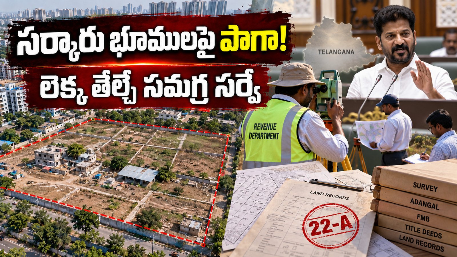 సర్కారు భూములపై పాగా.. లెక్క తేల్చే సమగ్ర సర్వే!