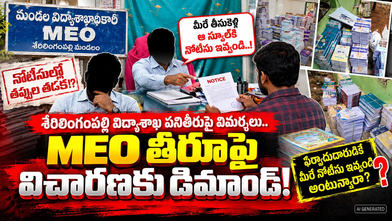 రికార్డుల్లో లేవు.. నోటీసులు వెళ్లాయెలా? శేరిలింగంపల్లి MEO తీరుపై విచారణకు డిమాండ్